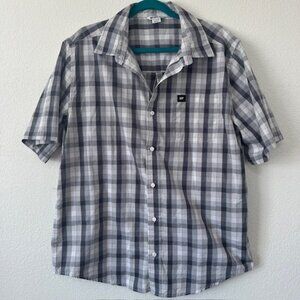 Caterpillar Mens Plaid Short Sleeve Button Up Shirt XL CAT Workwear Casual